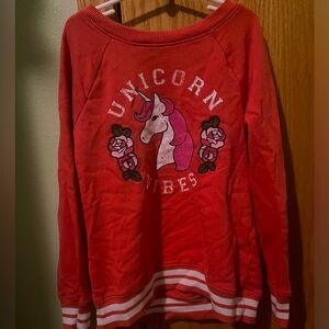 Unicorn vibes long sleeve, size girls medium